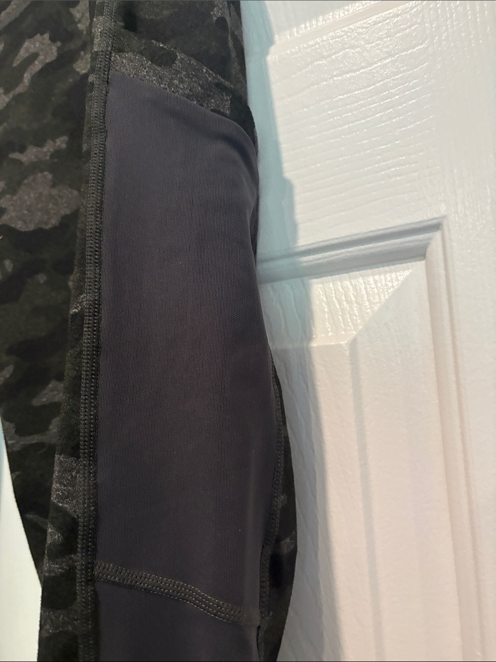 Fabletics Black Camo Capri Leggings with Side Panels - Picture 2 of 7
